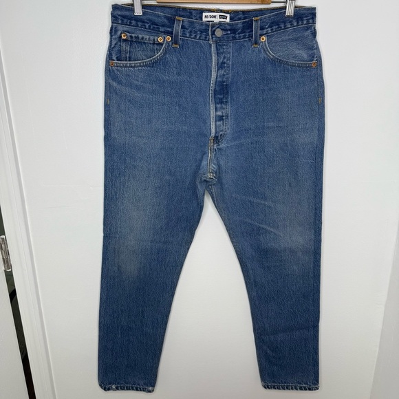 RE/DONE High Rise Ankle Crop Jeans - Picture 2 of 7